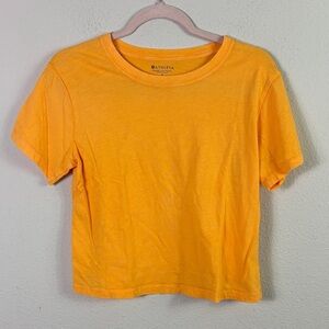 Athleta Short Sleeve Cropped Top in tangerine orange size small